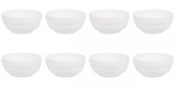 Set boluri, 8 piese, 1.2 l, Portelan, Alb