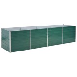 Cumpara ieftin Strat inaltat de gradina, verde, 320x80x77 cm, otel galvanizat