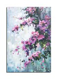 Tablou pictat manual, Cascada florala, 90x60cm ulei pe panza, Mircea Iordache