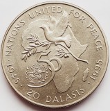 2402 Gambia 20 Dalasis 1995 United Nations km 37 UNC