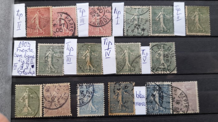 1903 Franta semanat. Tip I,II,III,IV,V-stamp.Y.T.=100 E