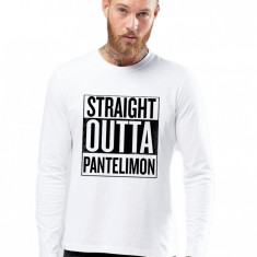 Bluza barbati alba - Straight Outta Pantelimon - L