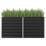 Gossi strat inaltat de gradina antracit 160x40x77 cm otel galvanizat