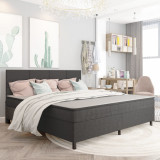 vidaXL Pat continental, gri &icirc;nchis, 200 x 200 cm, material textil