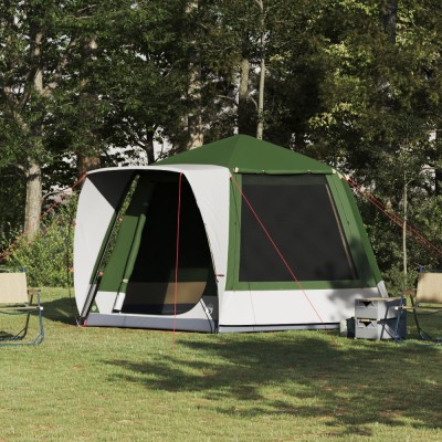 vidaXL Cort de Camping Verde 420 x 420 x 227 cm Poliester foto