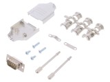Conector D-Sub 9-Pin Mufă Tată Albă pentru Lipire pe Cablu