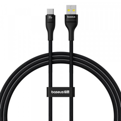 Cablu Date si Incarcare USB-A - USB-C Baseus Flash Series II, 100W, 1m, Negru P10311804111-00 foto