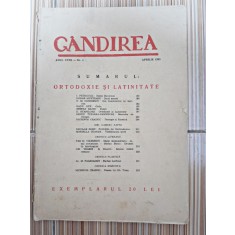 Revista Gandirea, anul XVIII, nr.4/1939 (Ortodoxie si latinitate)