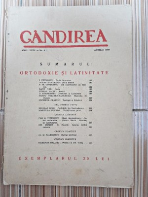 Revista Gandirea, anul XVIII, nr.4/1939 (Ortodoxie si latinitate) foto