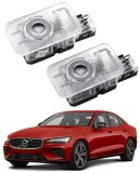 Lumini de bun venit AutoQi pentru VOLVO S60 S90 V40 V60 V90 XC60 XC90, proiector LED cu logo, iluminare la intrare, lumină laser pentru ușă, 2 bucăți
