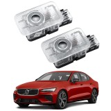 Lumini de bun venit AutoQi pentru VOLVO S60 S90 V40 V60 V90 XC60 XC90, proiector LED cu logo, iluminare la intrare, lumină laser pentru ușă, 2 bucăți