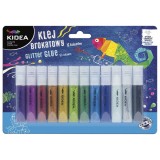 Lipici colorat cu glitter, 12 culori, Kidea