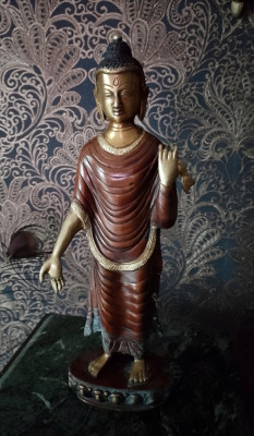 Sculptura,statueta din bronz masiv Buddha foto