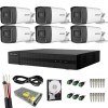 Sistem supraveghere complet Hikvision Turbo HD, Functii inteligente, 6 camere Bullet, 5MP, IR 40 m, HDD 1TB inclus, Vizualizare de pe mobil, Accesorii, Rovision