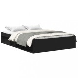 Cumpara ieftin Cadru de pat mic dublu, negru, 120x190 cm
