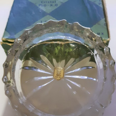 Scrumiera vintage cristal Baneasa in cutia originala (produsa in Gherla - noua)