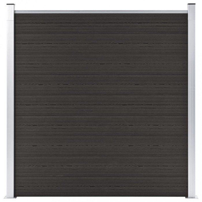 Gossi panou de gard, negru, 180x186 cm, wpc