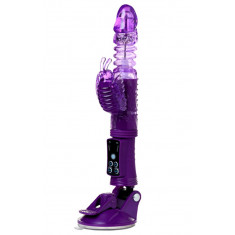 Vibrator Iepuras High-Tech Fantasy, Vibratii&amp;Rotatii, Suport Hands-Free, 23 cm