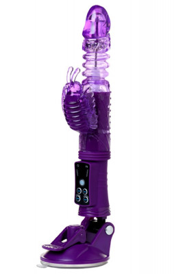 Vibrator Iepuras High-Tech Fantasy, Vibratii&amp;amp;Rotatii, Suport Hands-Free, 23 cm foto