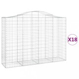 Cumpara ieftin Cosuri gabion arcuite 18 buc, 200x50x140/160cm, fier galvanizat