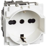 Priza schuko standard german italian 2M 16A Living Now Bticino alb KW4140A16