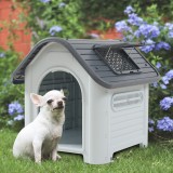 Cotet caine Patrocle cu trapa aerisire 75x 59 x 66 cm gri/negru [en.casa] HausGarden Leisure