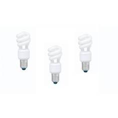 SET 3 becuri fluorescent Panasonic, soclu E27, putere 8W, forma spirala, lumina alb calda, alimentare 220 - 240 V, "EFD8E27HD3E-3" (timbru verde 1.35