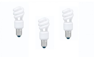 SET 3 becuri fluorescent Panasonic, soclu E27, putere 8W, forma spirala, lumina alb calda, alimentare 220 - 240 V, &amp;quot;EFD8E27HD3E-3&amp;quot; (timbru verde 1.35 foto