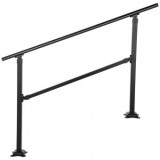 Balustrada fier forjat, 2-3 trepte Vivatechnix Negru Mat, Inaltime 159.6 cm, lungime 76.5 cm, pozitii reglabile
