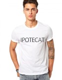 Cumpara ieftin Tricou alb barbati - Ipotecat - M, THEICONIC