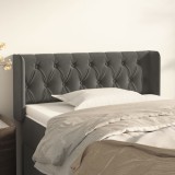 Gossi tablie de pat cu aripioare gri inchis 103x16x78/88 cm catifea