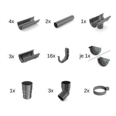 Set Complet Jgheaburi Grafit 8m, Sistem 75 foto