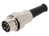 Conector DIN 5 pini cu manşon LUMBERG - mufă tată, cablu drept