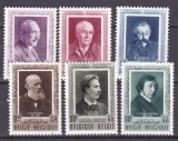 Belgia 1952 scriitori MI 941-946 MNH