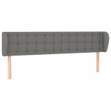 Cumpara ieftin Tablie de pat cu aripioare gri inchis 183x16x78/88 cm textil