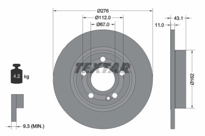 TEXTAR 92316803 PRO Disc frana foto