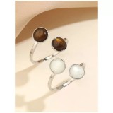Cumpara ieftin Set 2 Inele, Otel Inoxidabil, Stil Retro - 652397