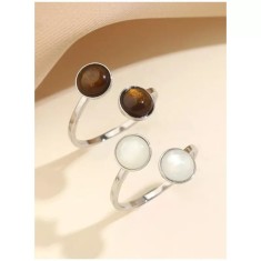 Set 2 Inele, Otel Inoxidabil, Stil Retro - 652397