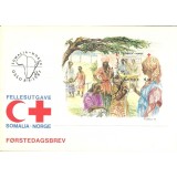 NORVEGIA 1987 CRUCEA ROSIE EMISIUNE COMUNA CU SOMALIA