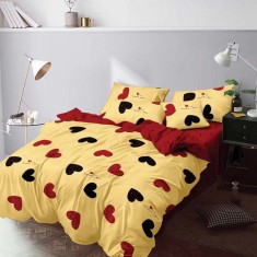 Lenjerie pat dublu,bumbac finet,6 piese,cearceaf normal 220x240cm, cearceaf pilota 200x220cm, 2 fete de perna 50x70, 2 fete de perna 70x70-M113