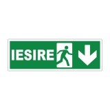 Indicator evacuare &bdquo;IESIRE&rdquo; cu săgeată &icirc;n jos