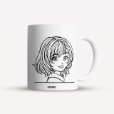Cana alba personalizata Girl anime, INOVATIX&reg;. 330ml, Oem
