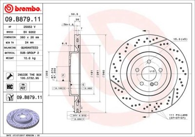 BREMBO 09.B879.11 PRIME LINE - UV Coated Disc frana foto