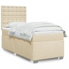 VidaXL Pat box spring cu saltea, crem, 90x200 cm, textil 3292690