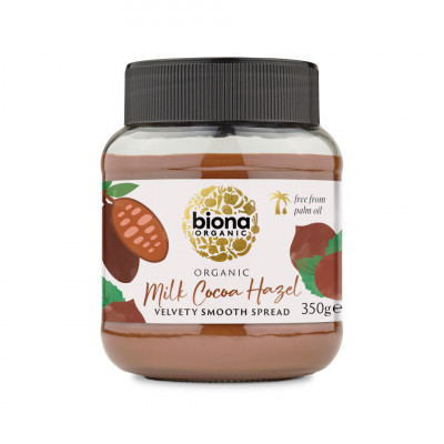 Crema de ciocolata cu lapte si alune de padure bio 350g Biona foto