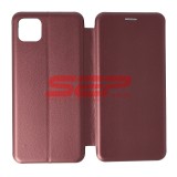 Husa Flip Cover Samsung Galaxy A22 5G, Piele Ecologica, Protectie 360, Tip Carte, Inchidere Magnetica, Wine