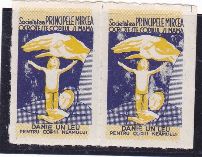 1924 Romania - Societatea Principele Mircea DANE UN LEU PENTRU COPII NEAM. MNH foto