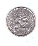 Moneda SUA 25 centi/quarter dollar 2006 D, Nevada 1864, stare foarte buna, America de Nord, Nichel