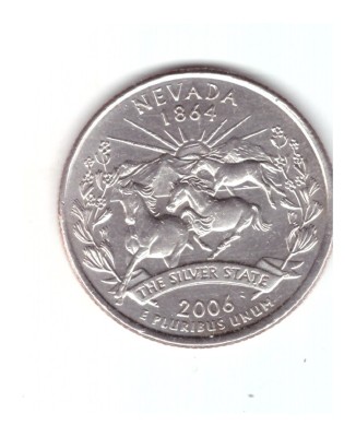 Moneda SUA 25 centi/quarter dollar 2006 D, Nevada 1864, stare foarte buna foto