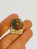 Insigna O.D.O.D., metal, 2x1.8cm, colectie, vintage